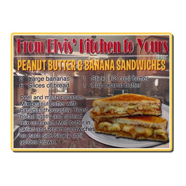 graceland Peanut Butter and Banana Recipe Wood Magnet