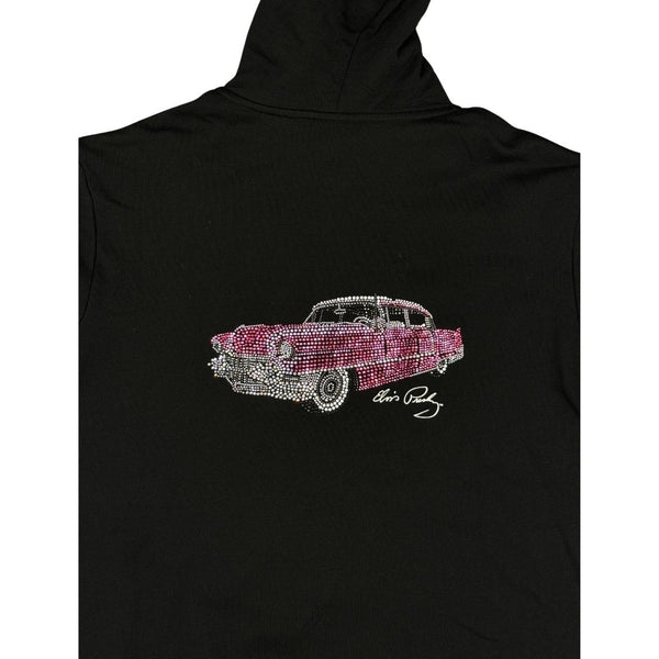 Graceland Pink Classic Car Rhinestone Women's Zip Hoodie