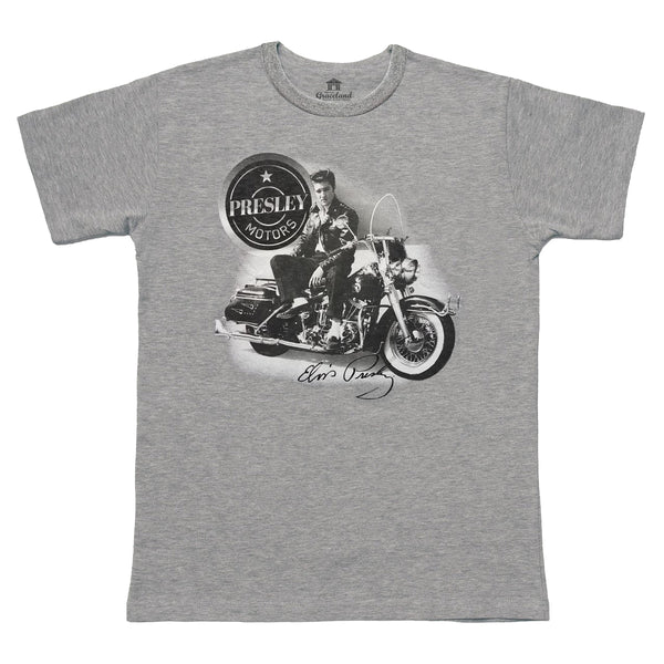 graceland Presley Motors Elvis On Motorcycle T-Shirt