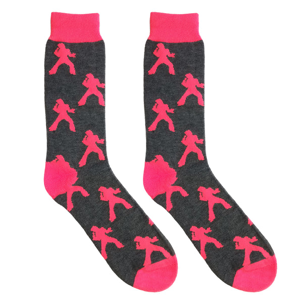 graceland Repeat Elvis Silhouette Heather Crew Socks
