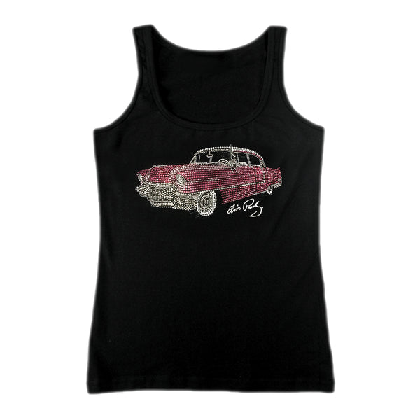 graceland Rhinestone Embellished Pink Classic Car Women's Tank
