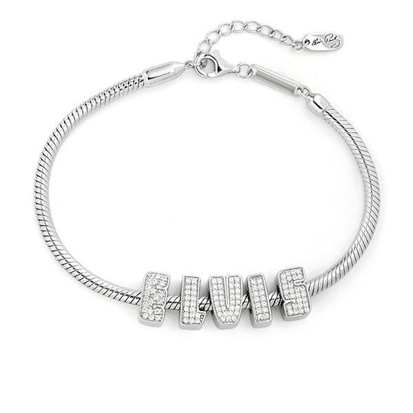 Graceland Sterling Silver ELVIS Letters Crystal Bead Charm Set