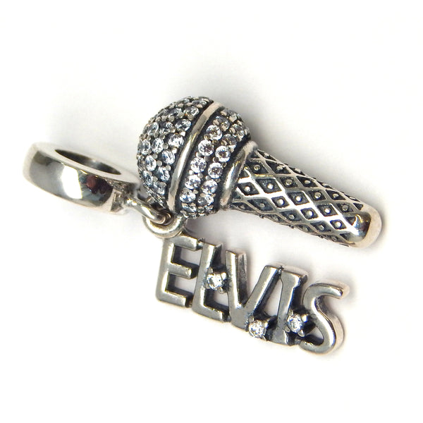 Graceland Sterling Silver ELVIS Microphone Dangle Charm