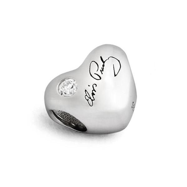 graceland Sterling Silver Elvis Presley Signature Heart Bead Charm