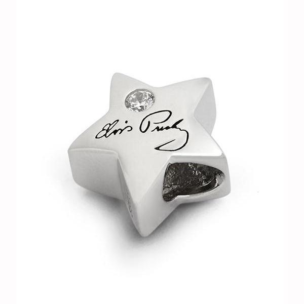 graceland Sterling Silver Elvis Presley Signature Star Bead Charm