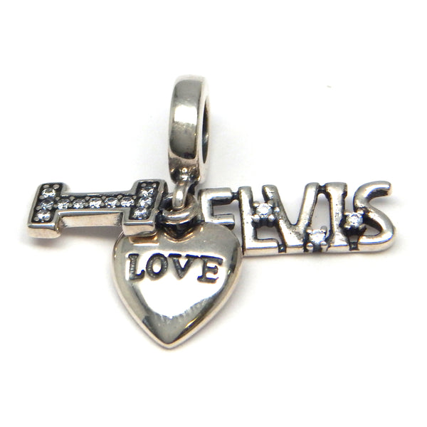 graceland Sterling Silver I Heart Elvis Dangle Charm