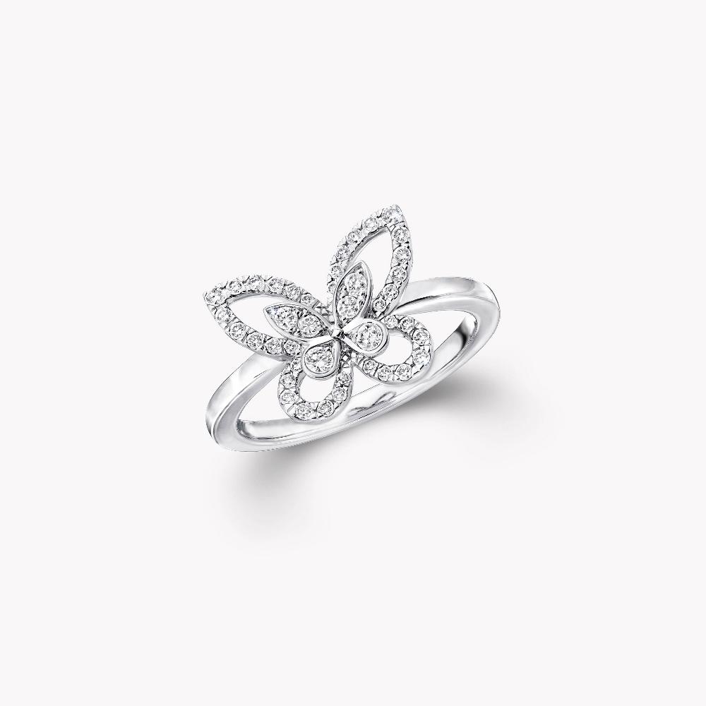 graff fragrances Butterfly Silhouette Diamond Mini Ring