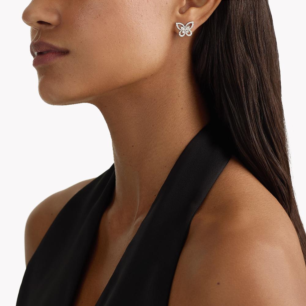 Graff Fragrances Butterfly Silhouette Diamond Mini Stud Earrings