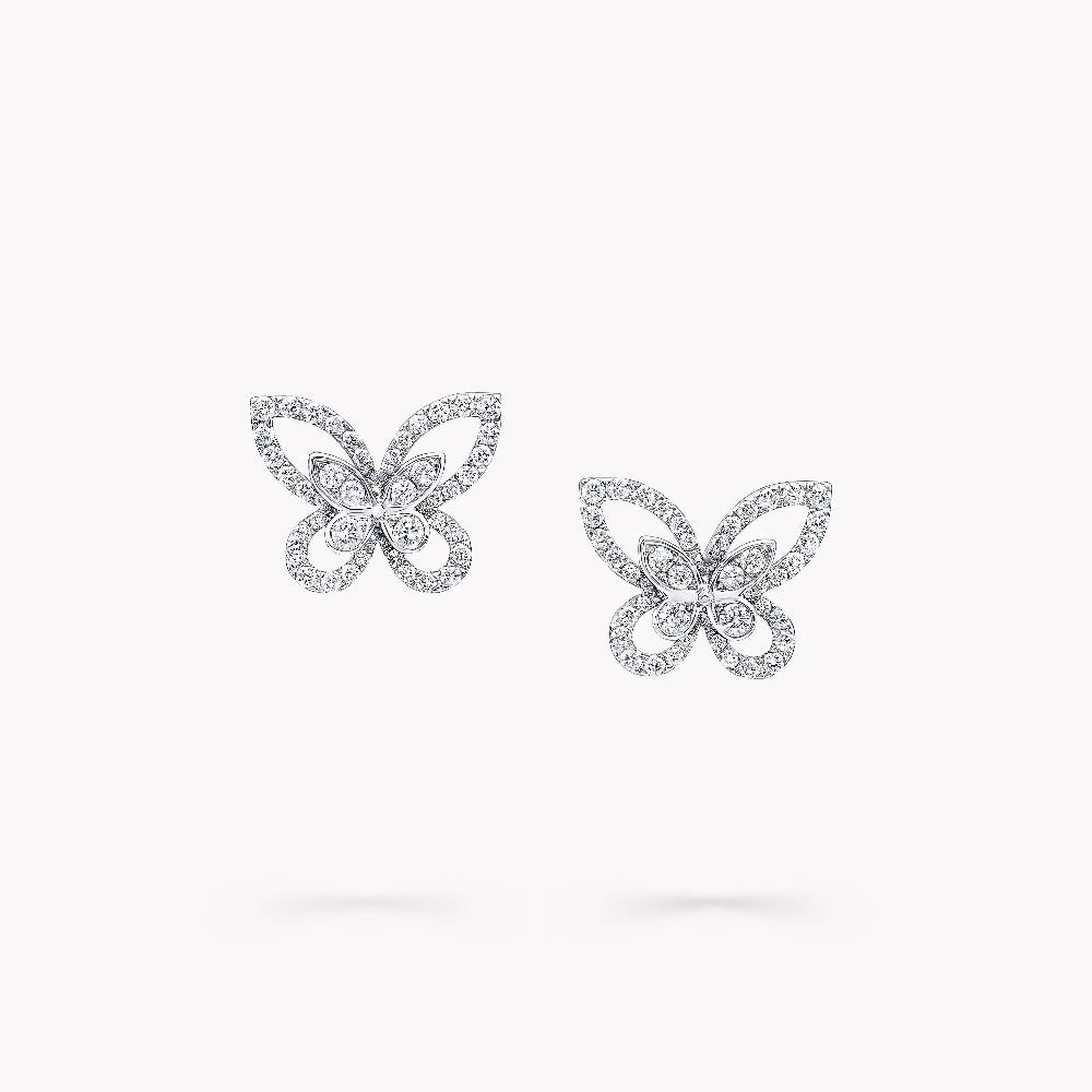 graff fragrances Butterfly Silhouette Diamond Mini Stud Earrings