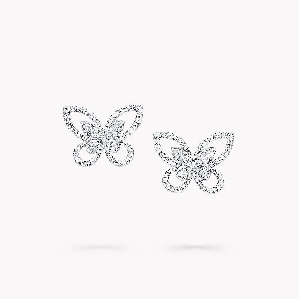graff fragrances Butterfly Silhouette Diamond Stud Earrings