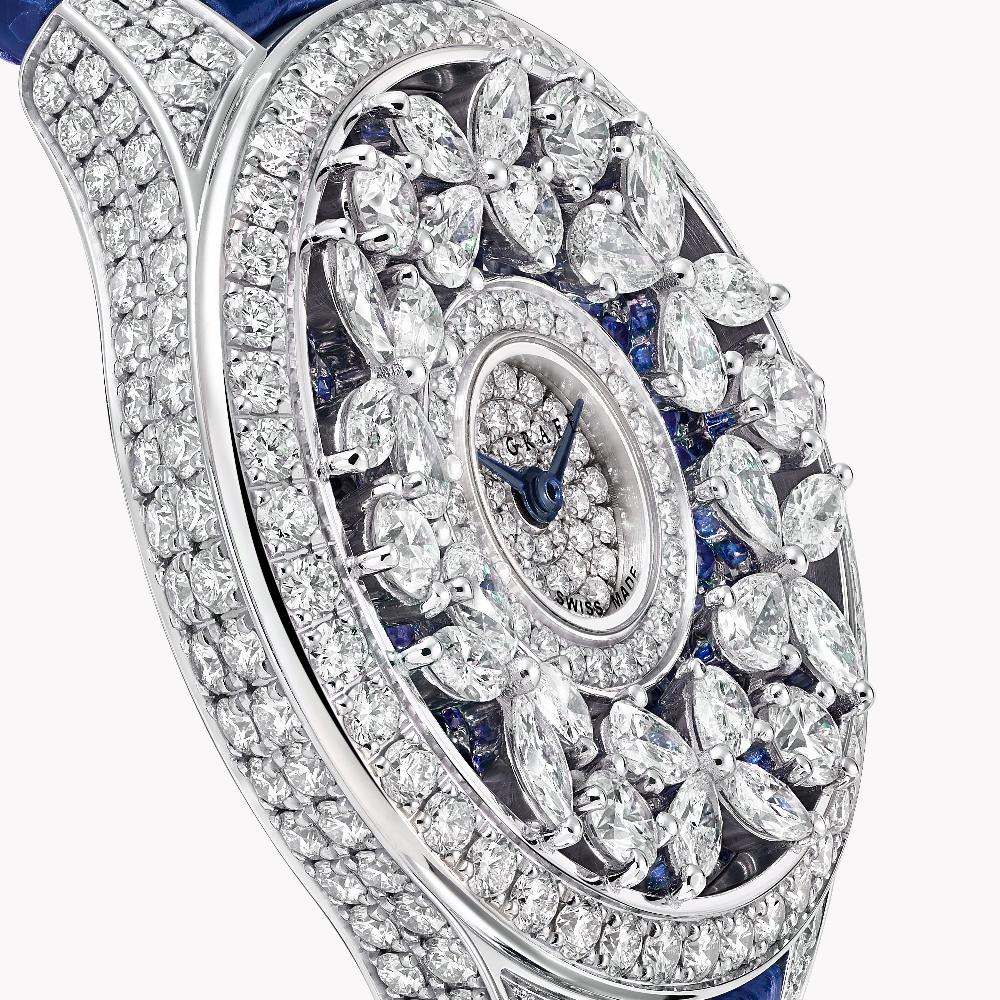 Graff Fragrances Classic Butterfly Diamond And Sapphire Watch