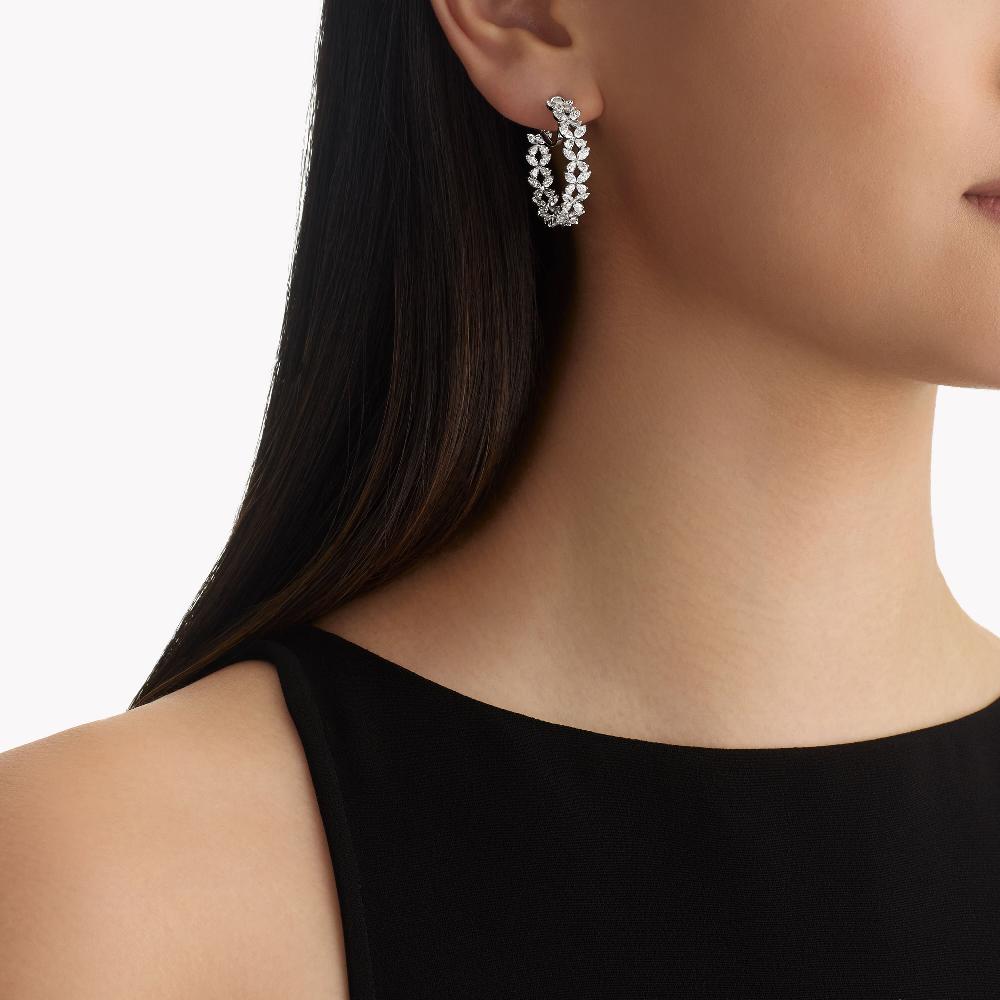 Graff Fragrances Classic Butterfly Diamond Hoop Earrings