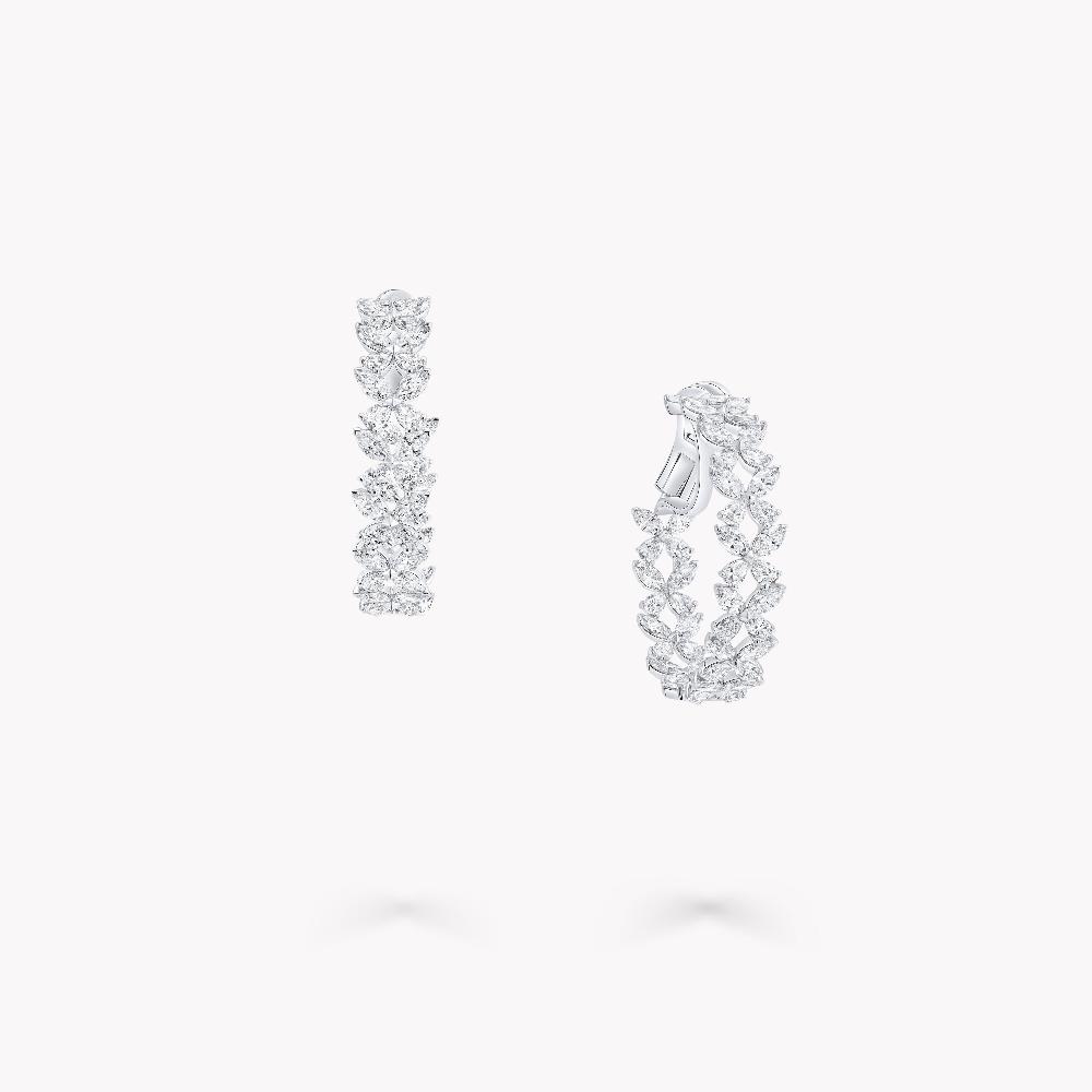 graff fragrances Classic Butterfly Diamond Hoop Earrings