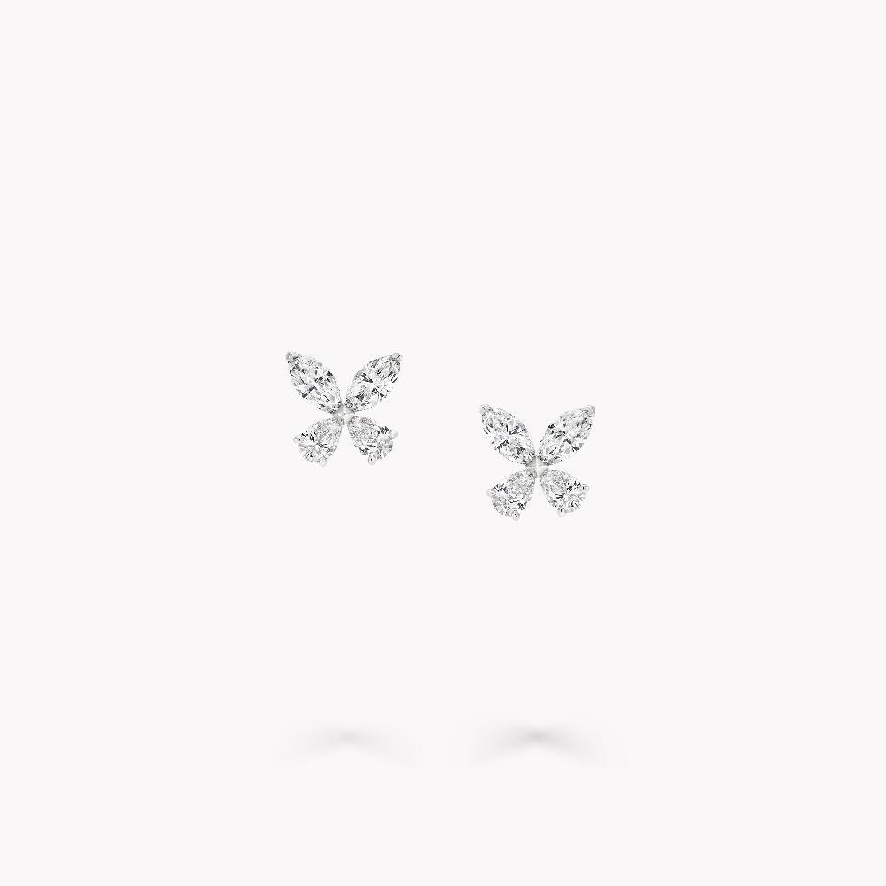graff fragrances Classic Butterfly Diamond Stud Earrings