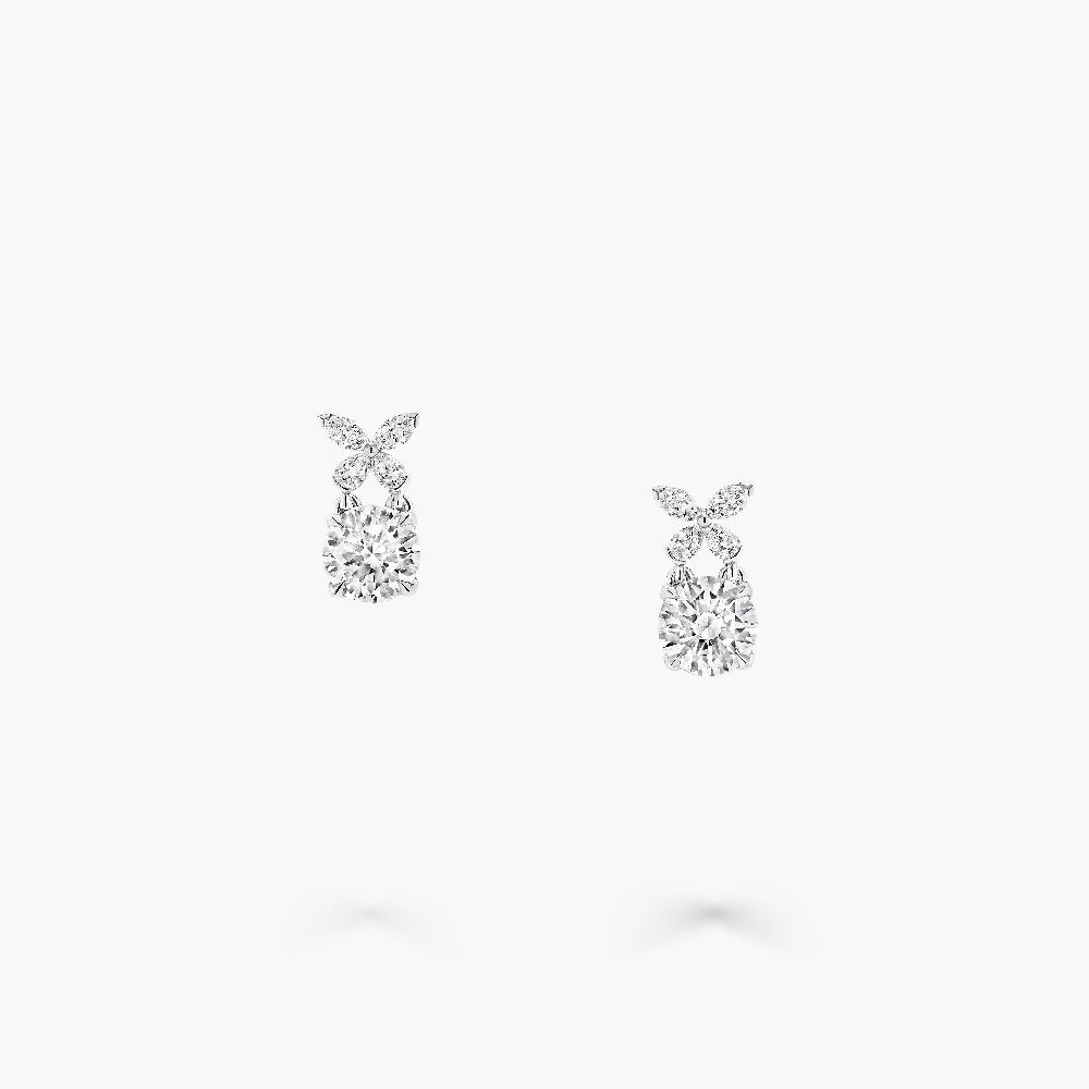 graff fragrances Classic Butterfly Round Diamond Earrings
