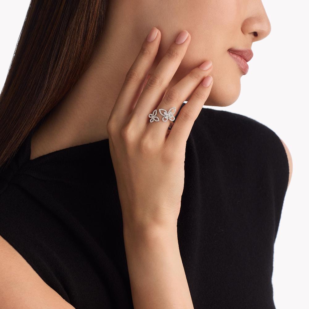 Graff Fragrances Double Butterfly Silhouette Diamond Ring