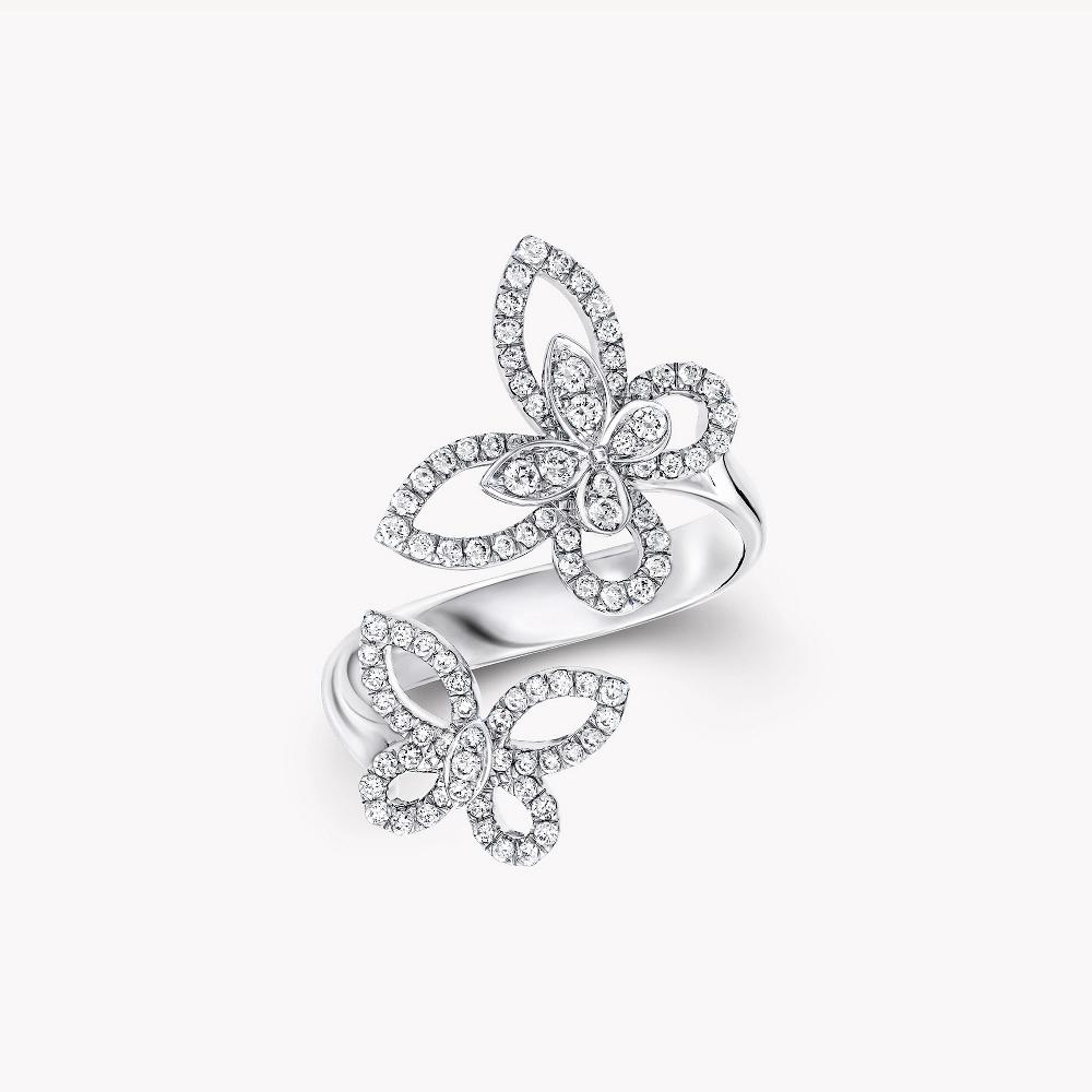 graff fragrances Double Butterfly Silhouette Diamond Ring