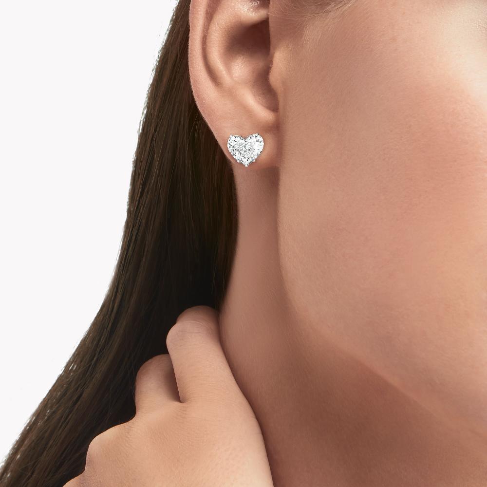 Graff Fragrances Heart Shape Diamond Stud Earrings