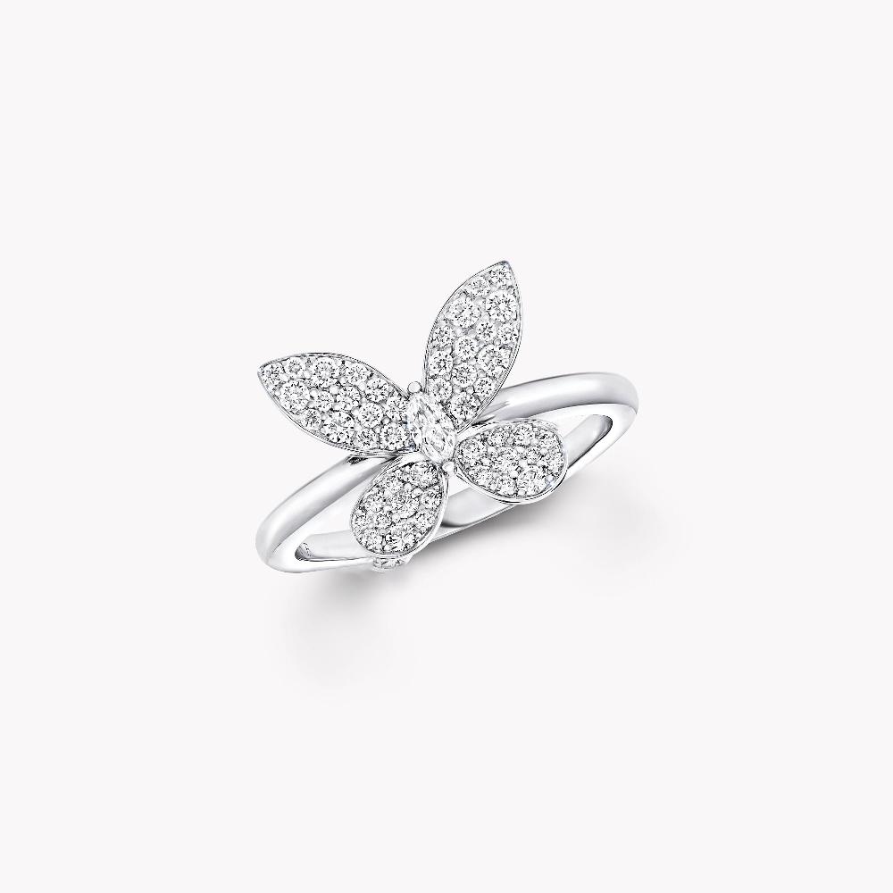 graff fragrances Pavé Butterfly Diamond Small Ring
