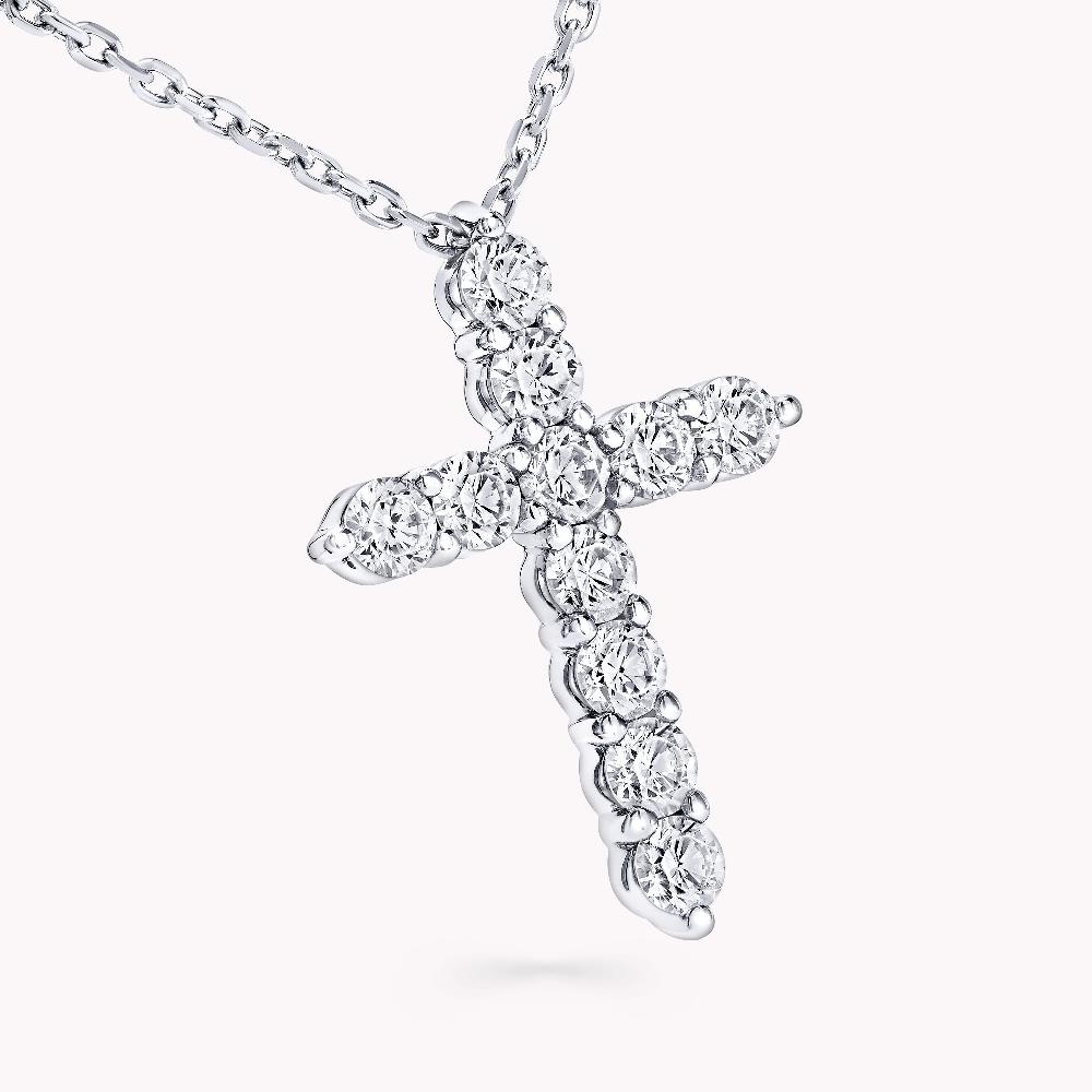 Graff Fragrances Round Diamond Cross Mini Pendant