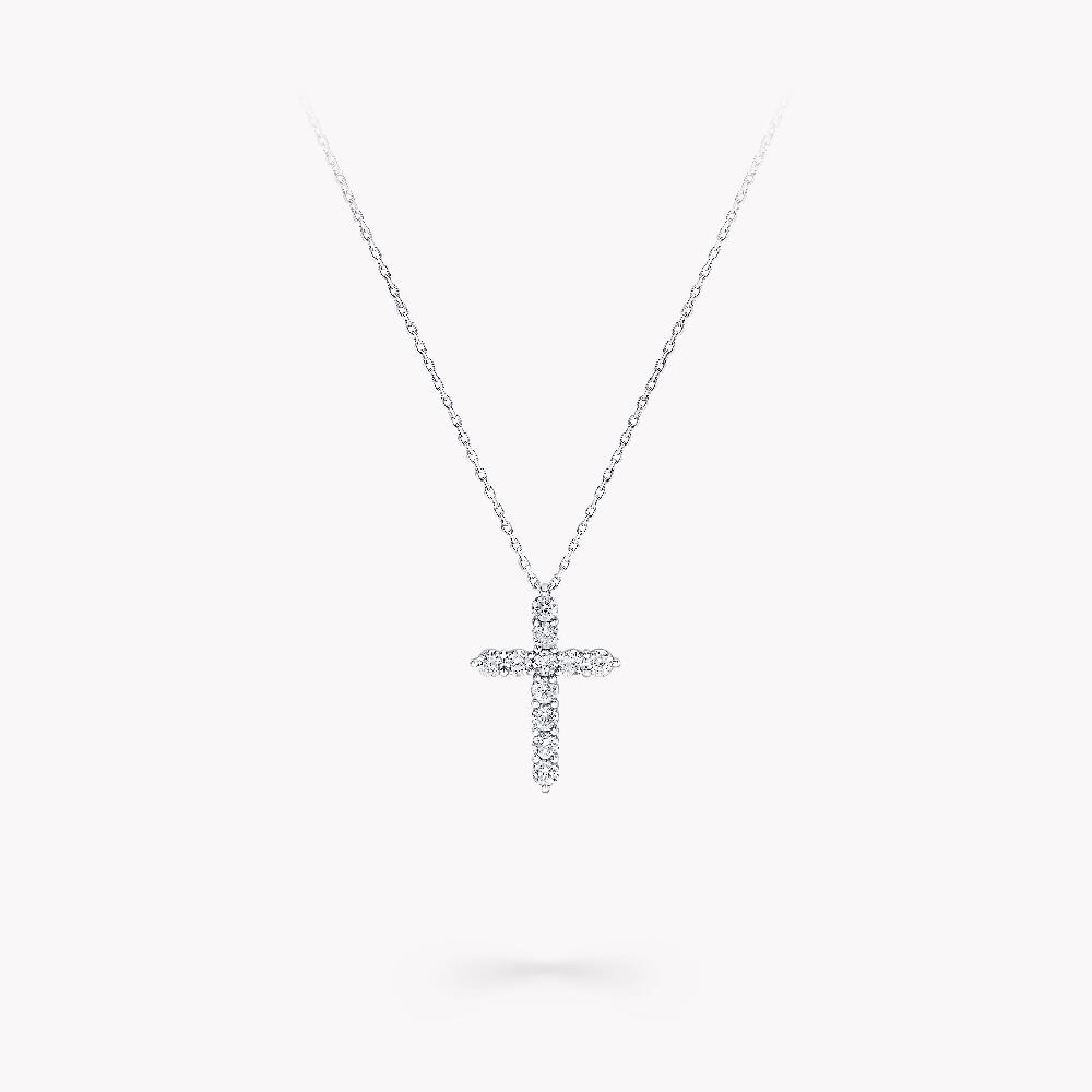 graff fragrances Round Diamond Cross Mini Pendant