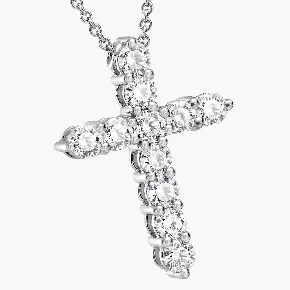 Graff Fragrances Round Diamond Cross Small Pendant