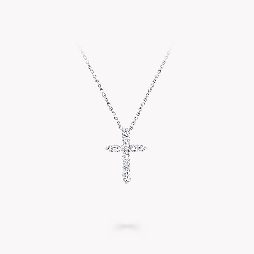 graff fragrances Round Diamond Cross Small Pendant