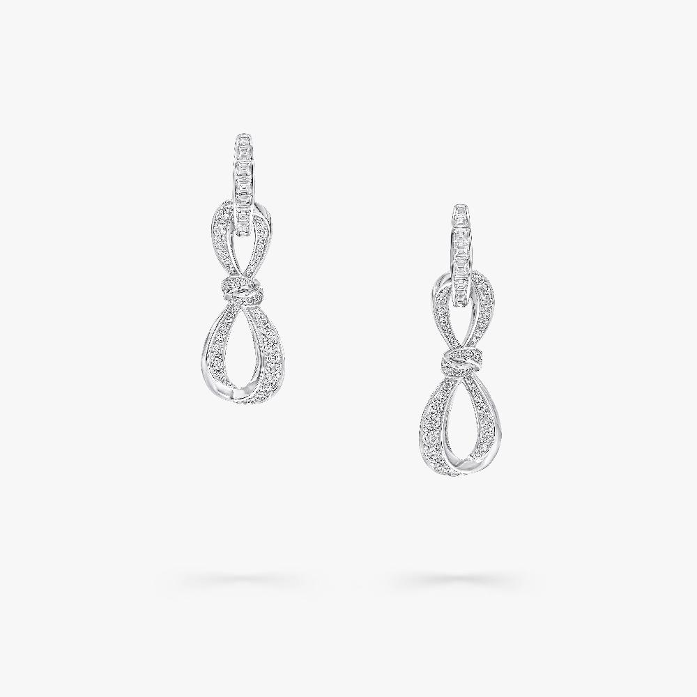 graff fragrances Tilda's Bow Diamond Link Earrings
