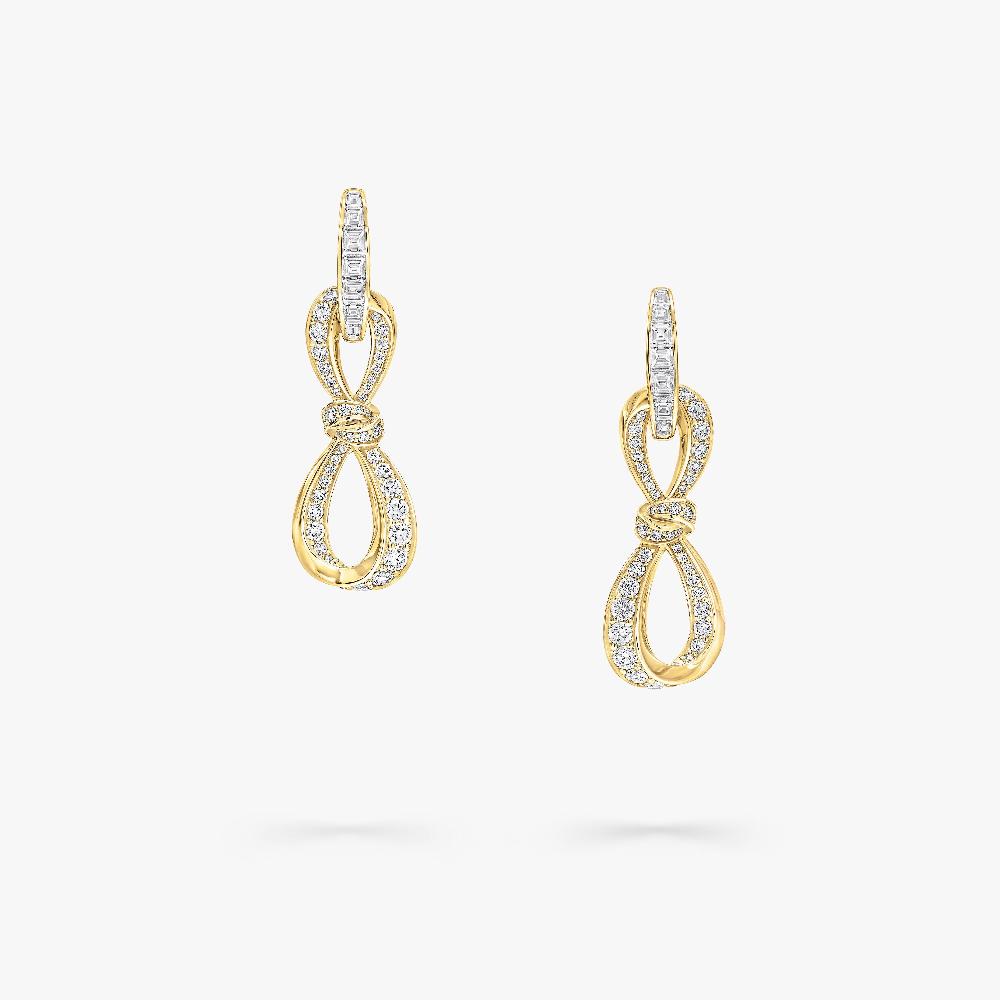 graff fragrances Tilda's Bow Diamond Link Earrings