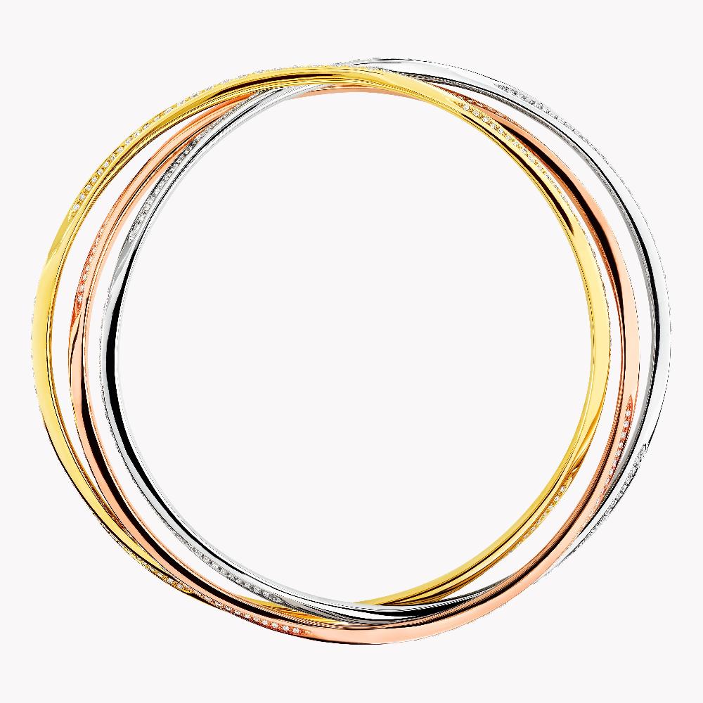 Graff Fragrances Triple Spiral Pavé Diamond Bangle