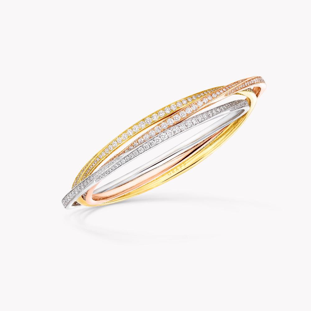 graff fragrances Triple Spiral Pavé Diamond Bangle