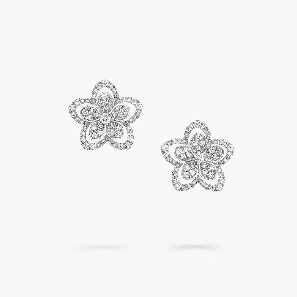 graff fragrances Wild Flower Diamond Stud Earrings