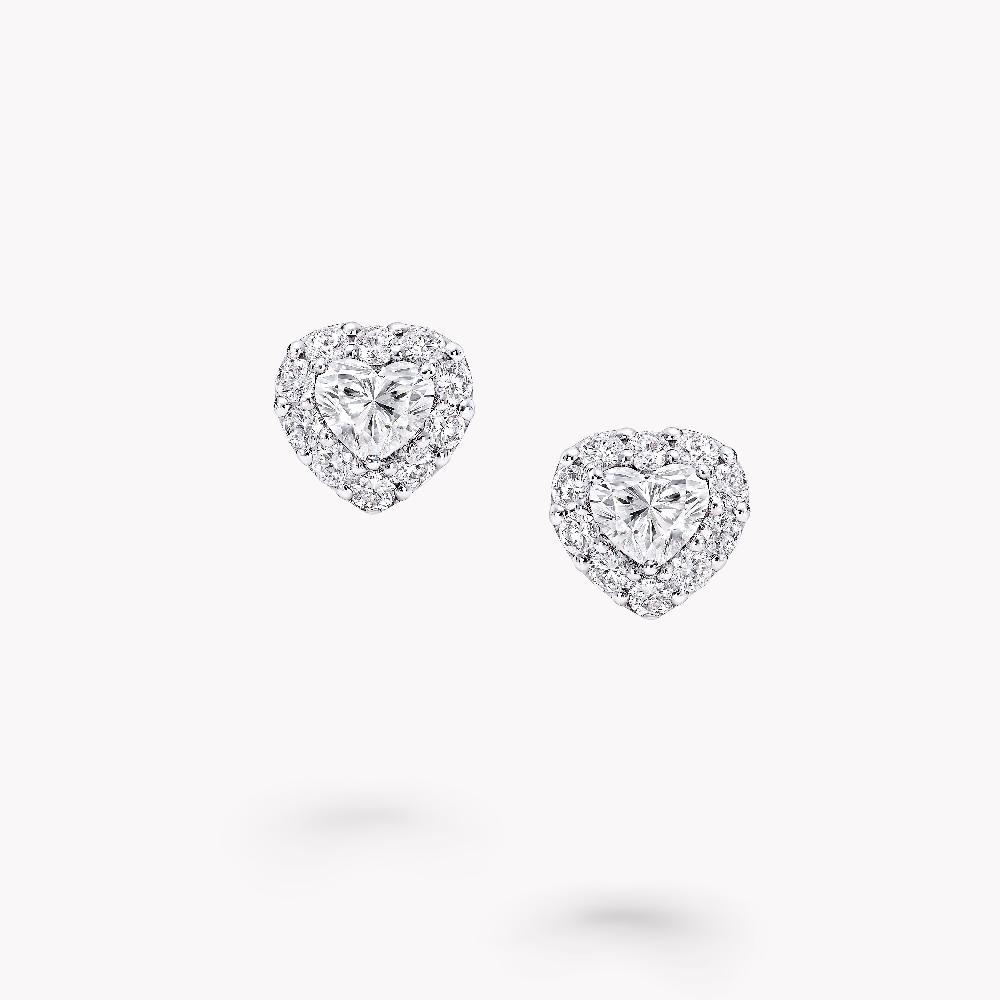 graff fragrances Icon Heart Shape Diamond Stud Earrings