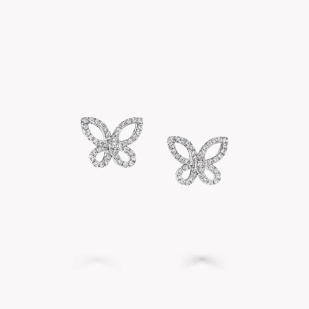 Graff Fragrances Mini Butterfly Silhouette Diamond Earrings