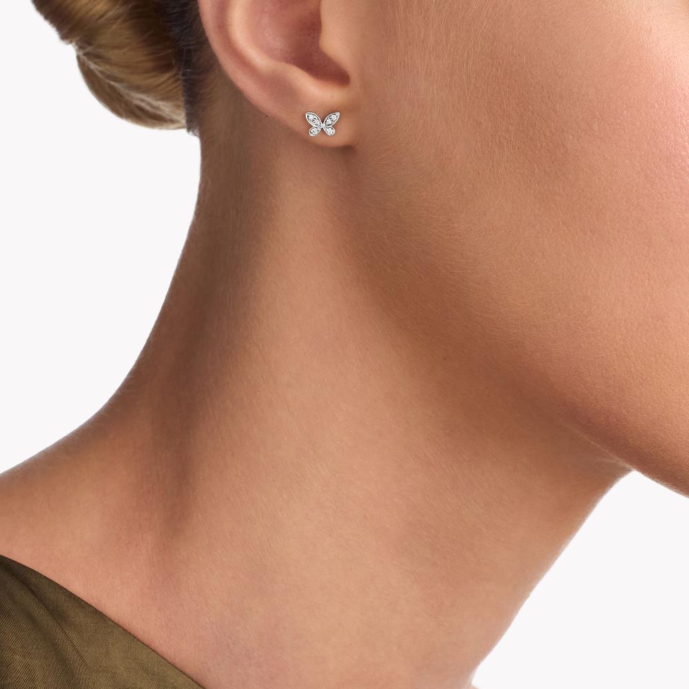 Graff Fragrances Pavé Butterfly Diamond Petite Stud Earrings