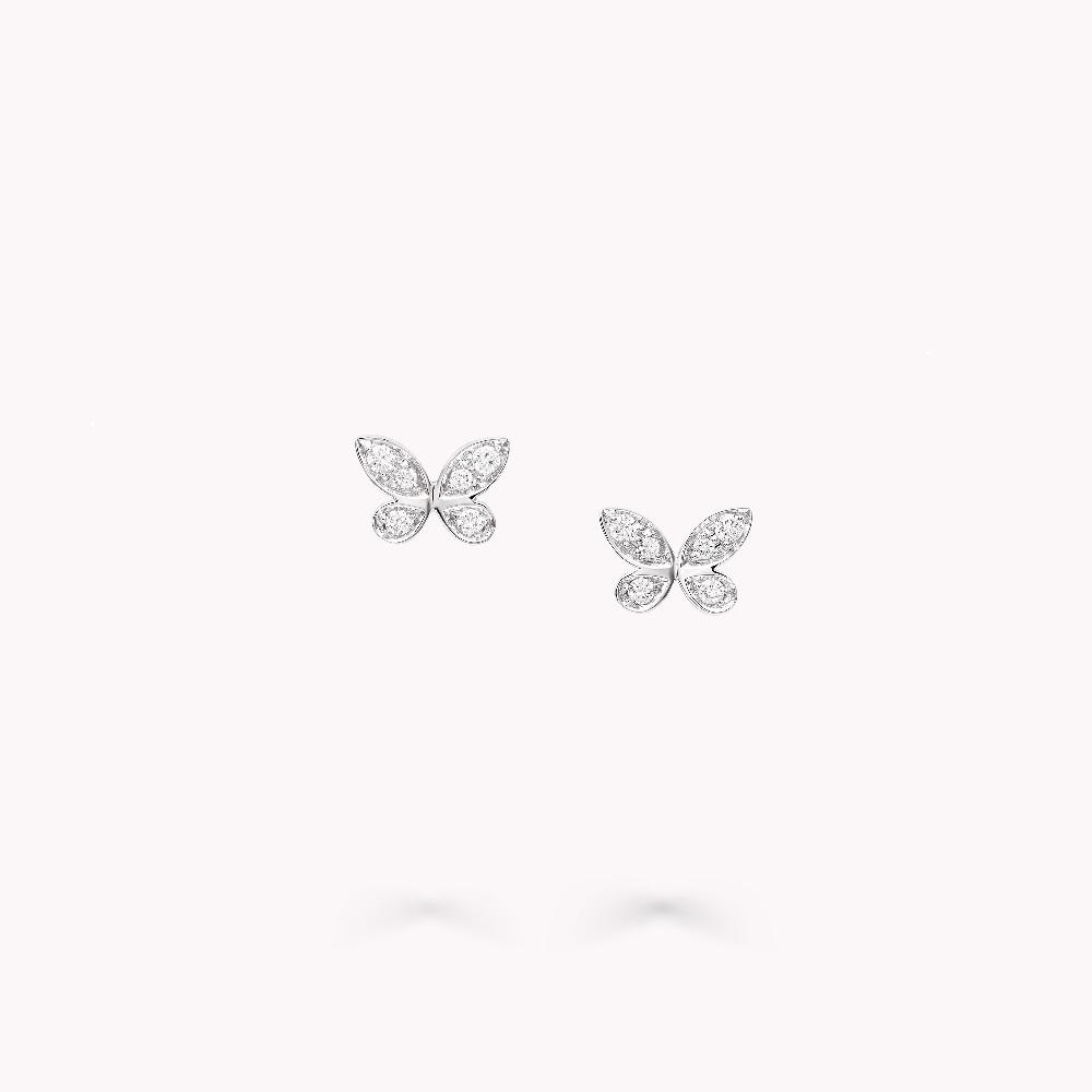 graff fragrances Pavé Butterfly Diamond Petite Stud Earrings