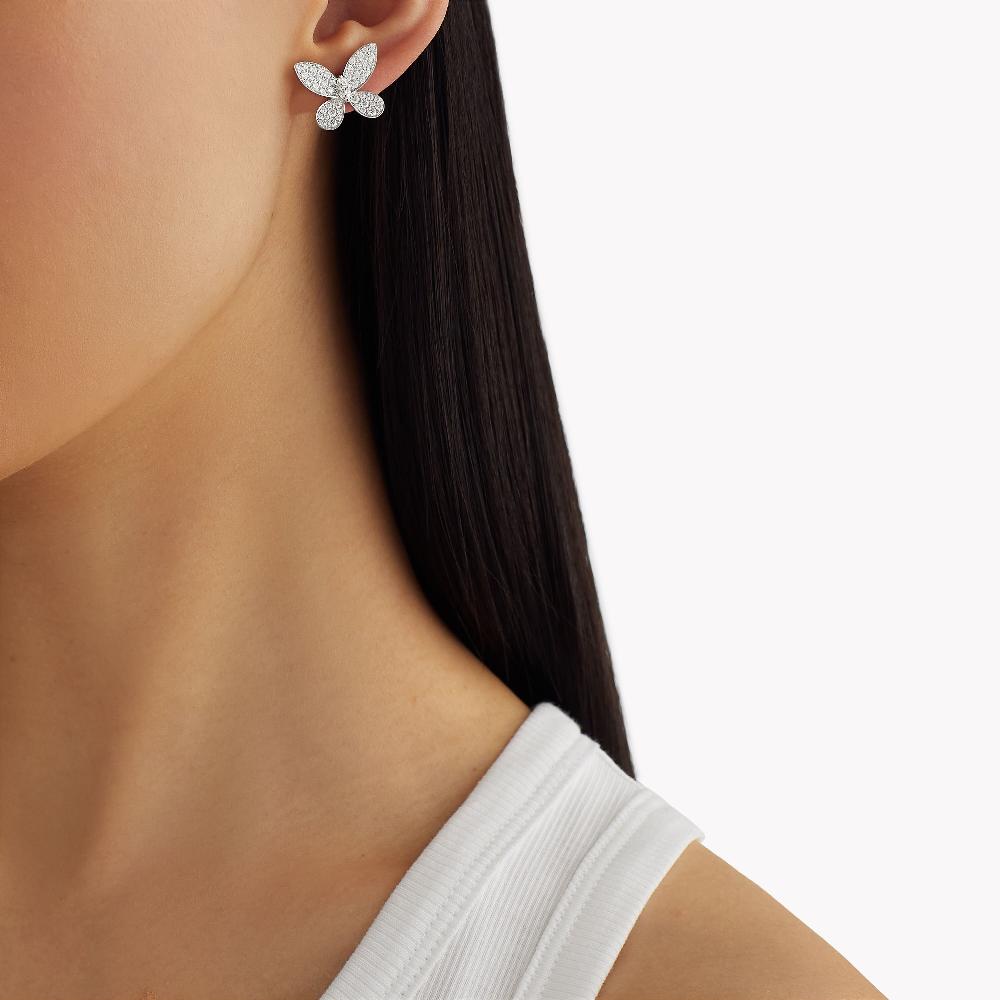 Graff Fragrances Pavé Butterfly Diamond Stud Earrings