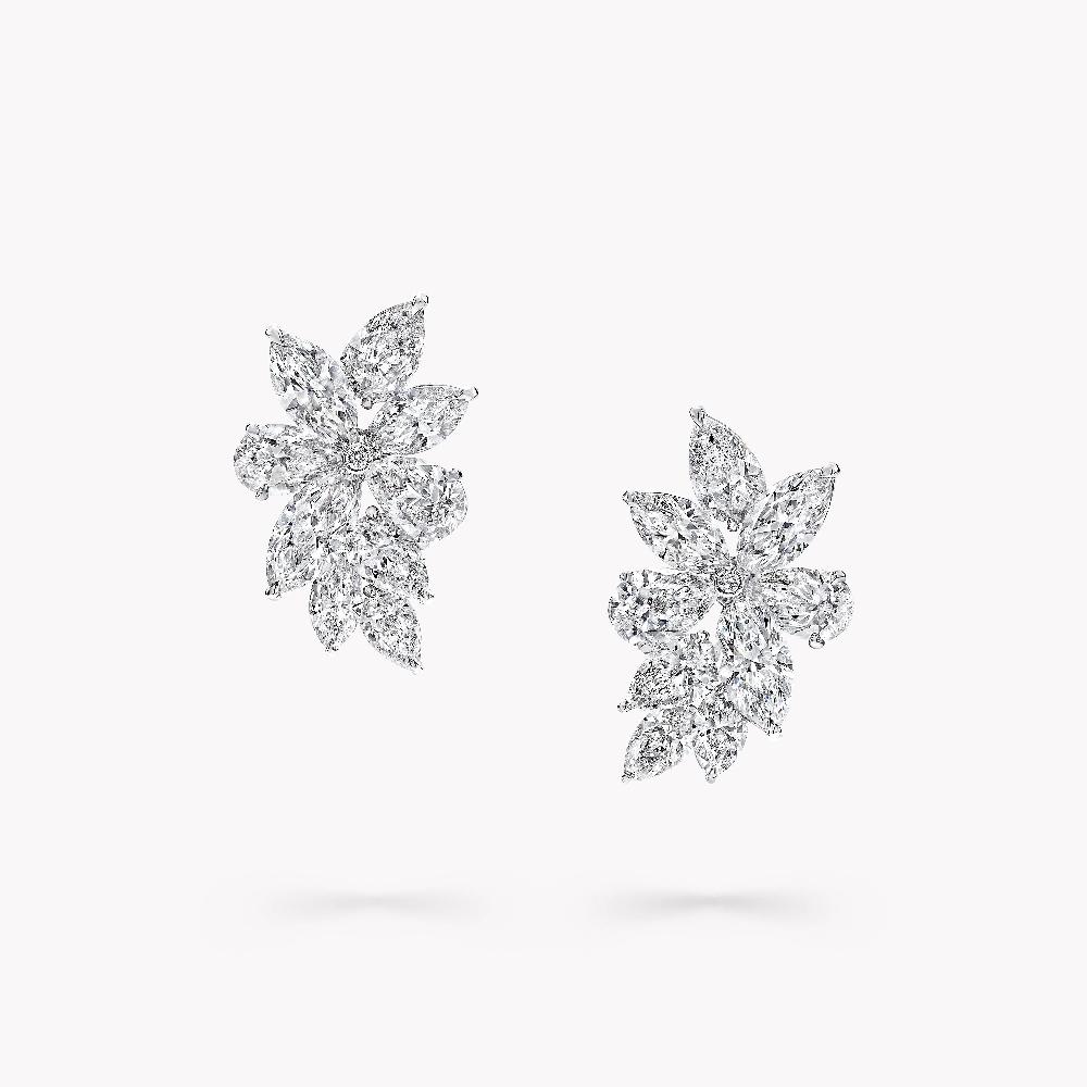 graff fragrances Pear Shape and Marquise Cut Diamond Earrings