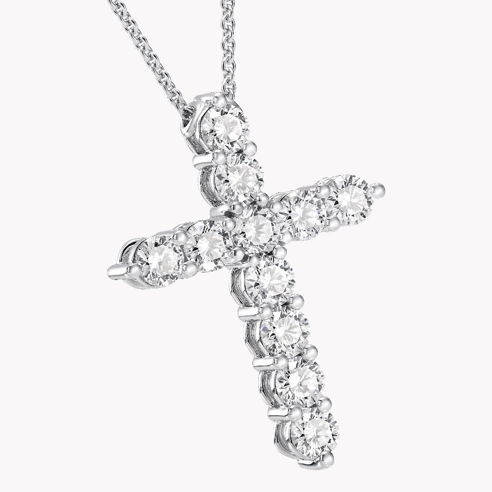 Graff Fragrances Round Diamond Cross Medium Pendant