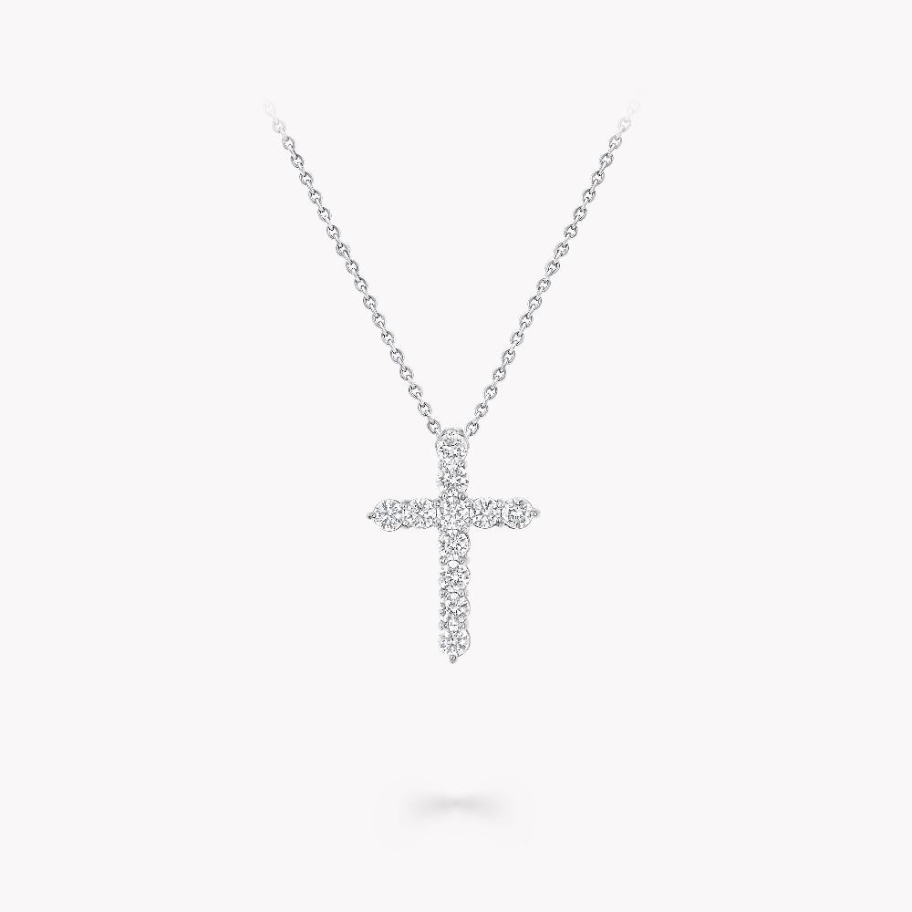 graff fragrances Round Diamond Cross Medium Pendant
