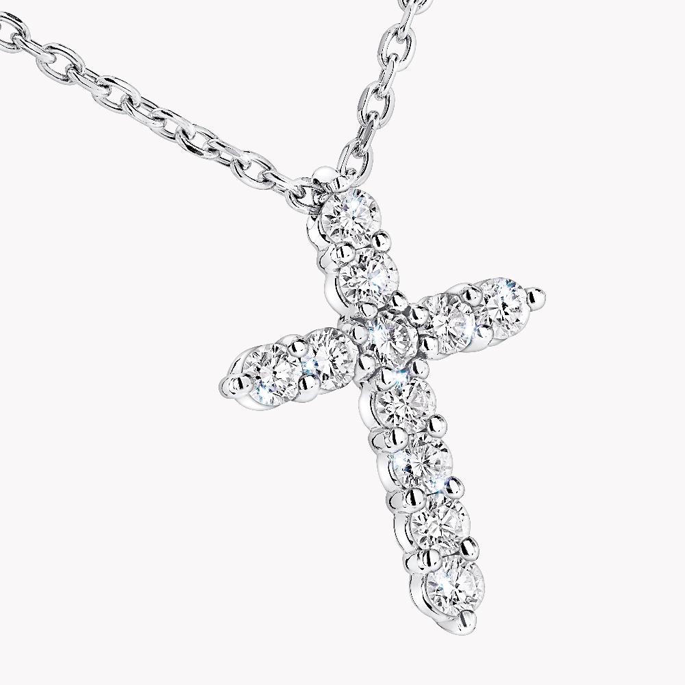 Graff Fragrances Round Diamond Cross Petite Pendant