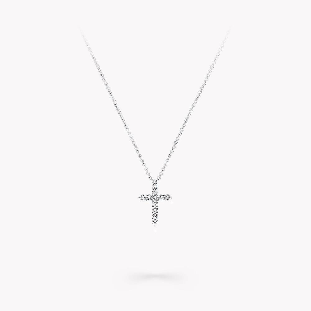 graff fragrances Round Diamond Cross Petite Pendant