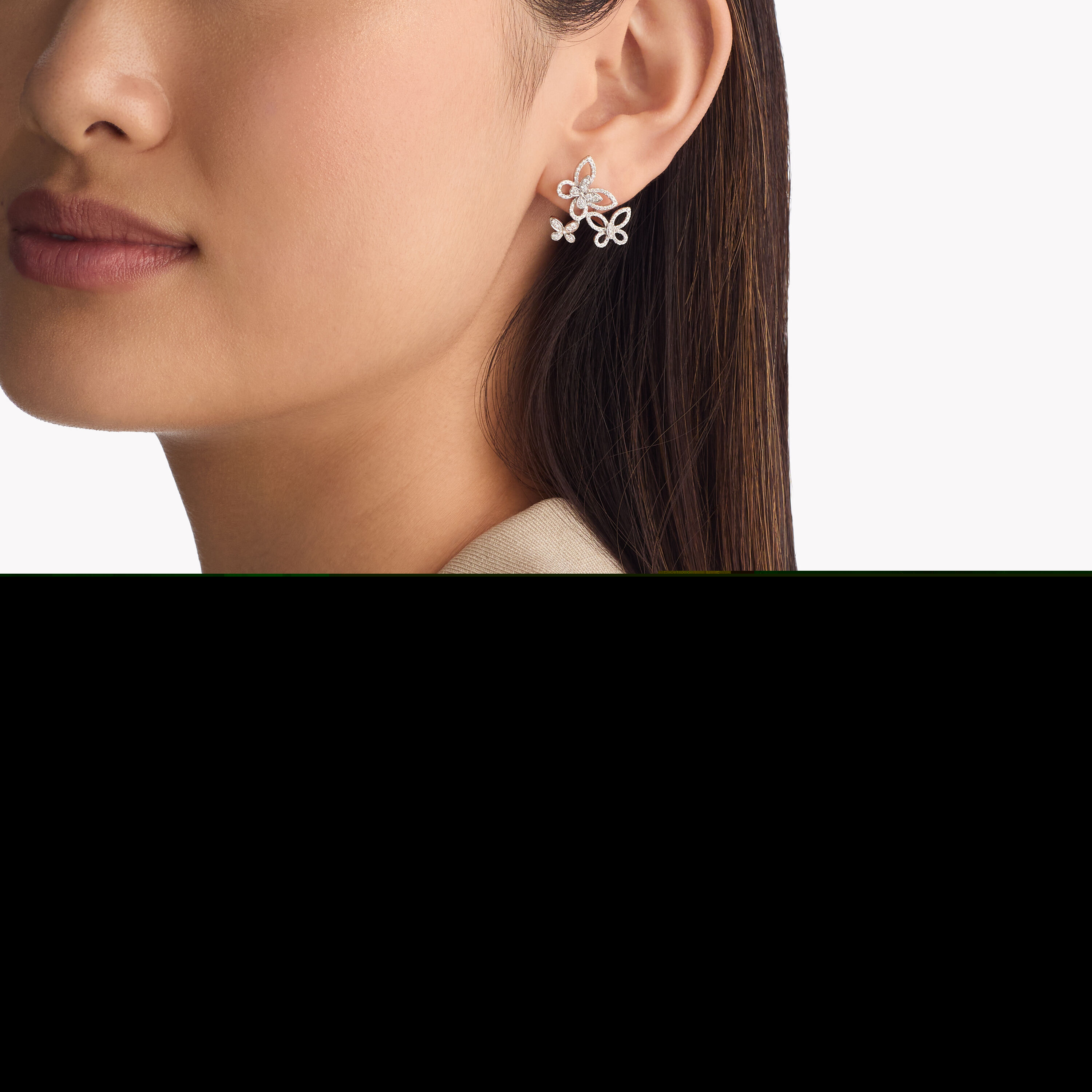 Graff Fragrances Triple Butterfly Silhouette Diamond Earrings