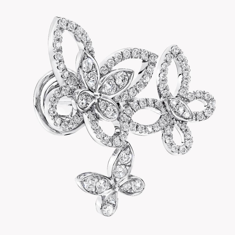 Graff Fragrances Triple Butterfly Silhouette Diamond Earrings