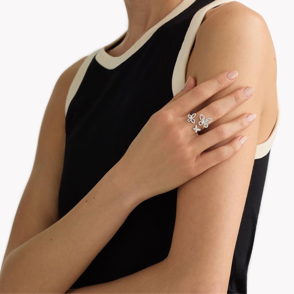 Graff Fragrances Triple Butterfly Silhouette Diamond Ring
