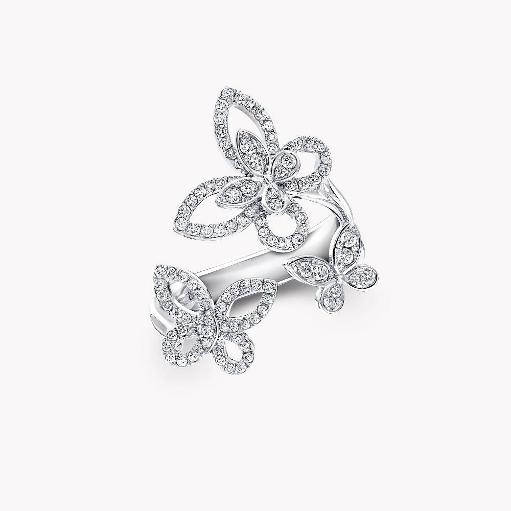 graff fragrances Triple Butterfly Silhouette Diamond Ring