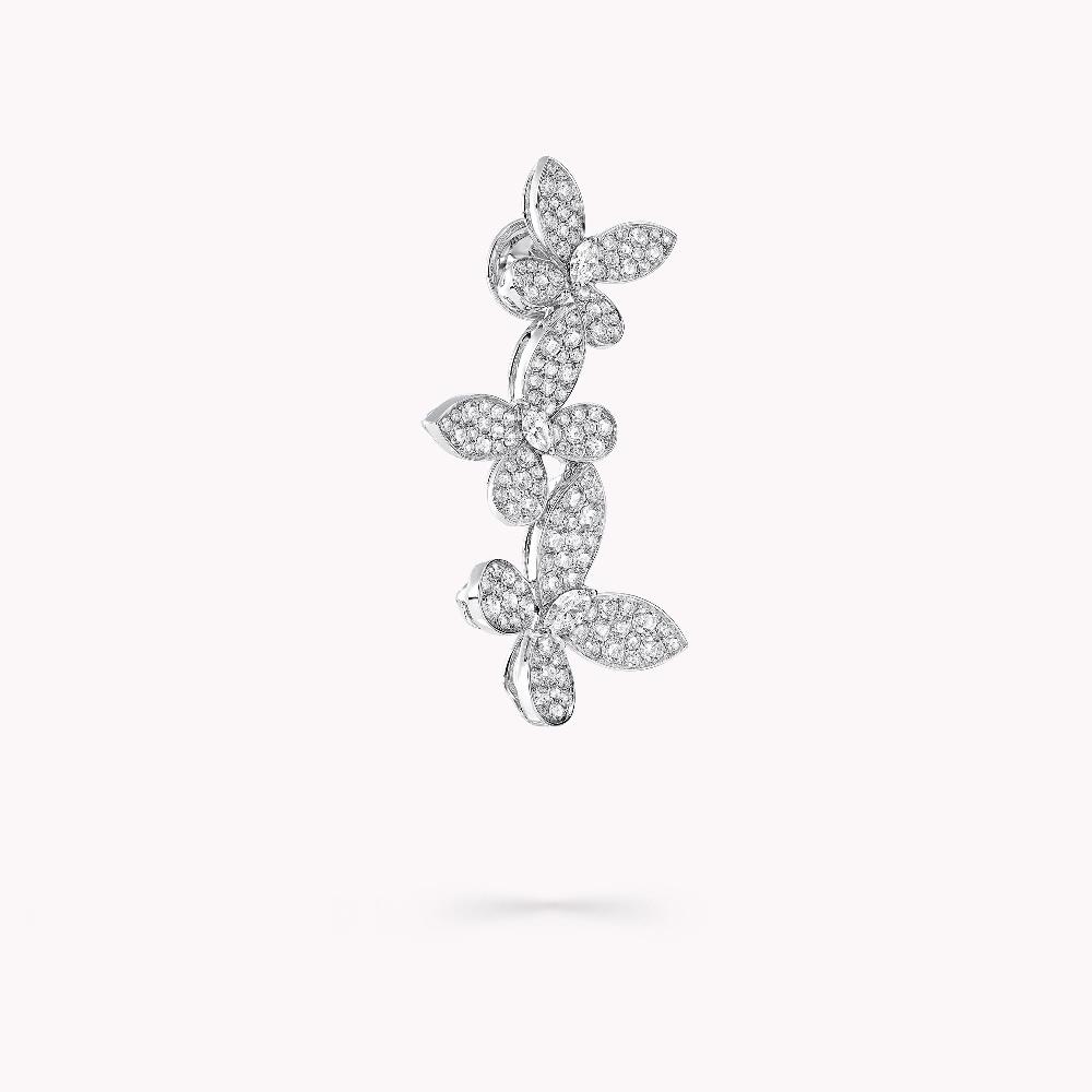 Graff Fragrances Triple Pavé Butterfly Diamond Drop Earrings