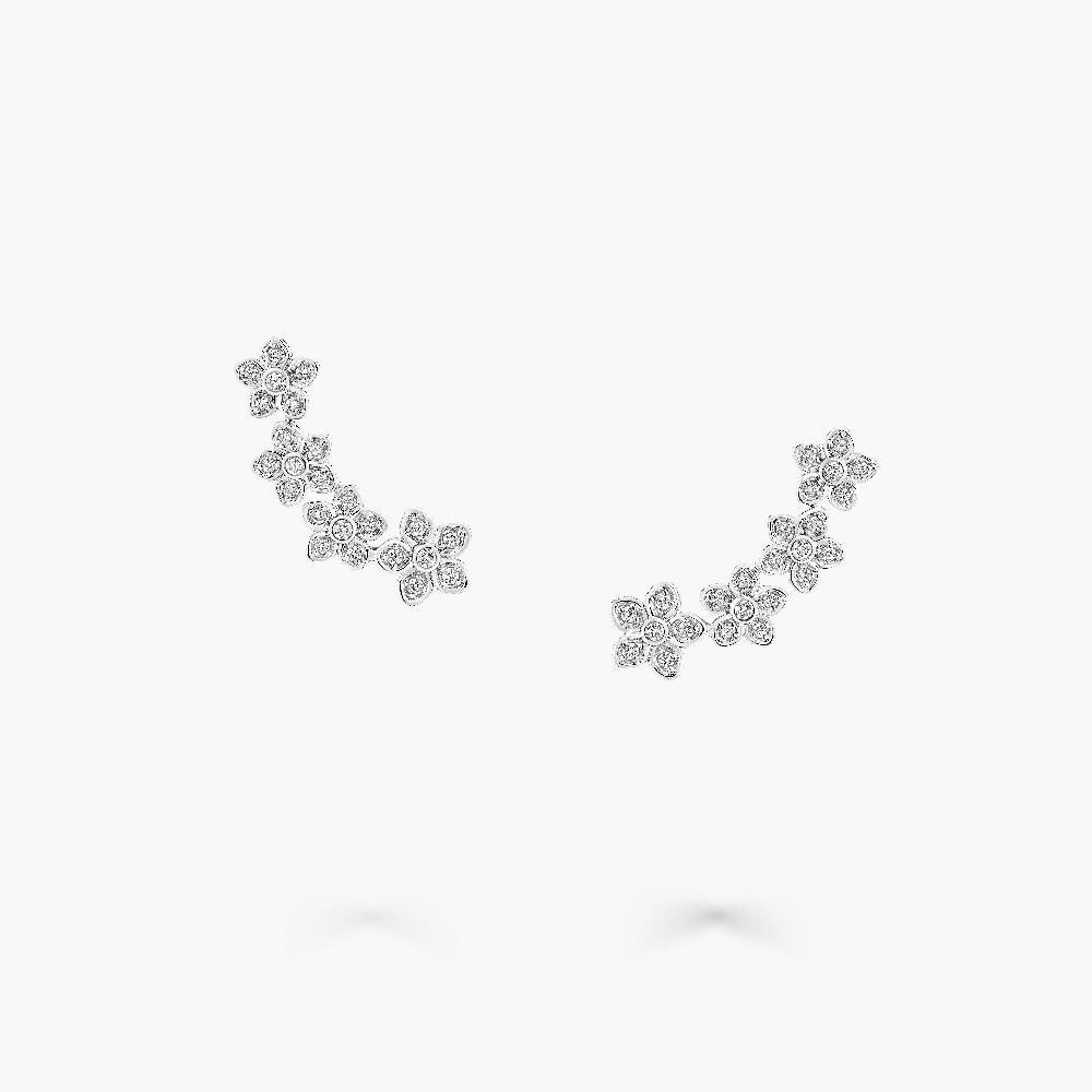 graff fragrances Wild Flower Petite Pavé Diamond Ear Climbers