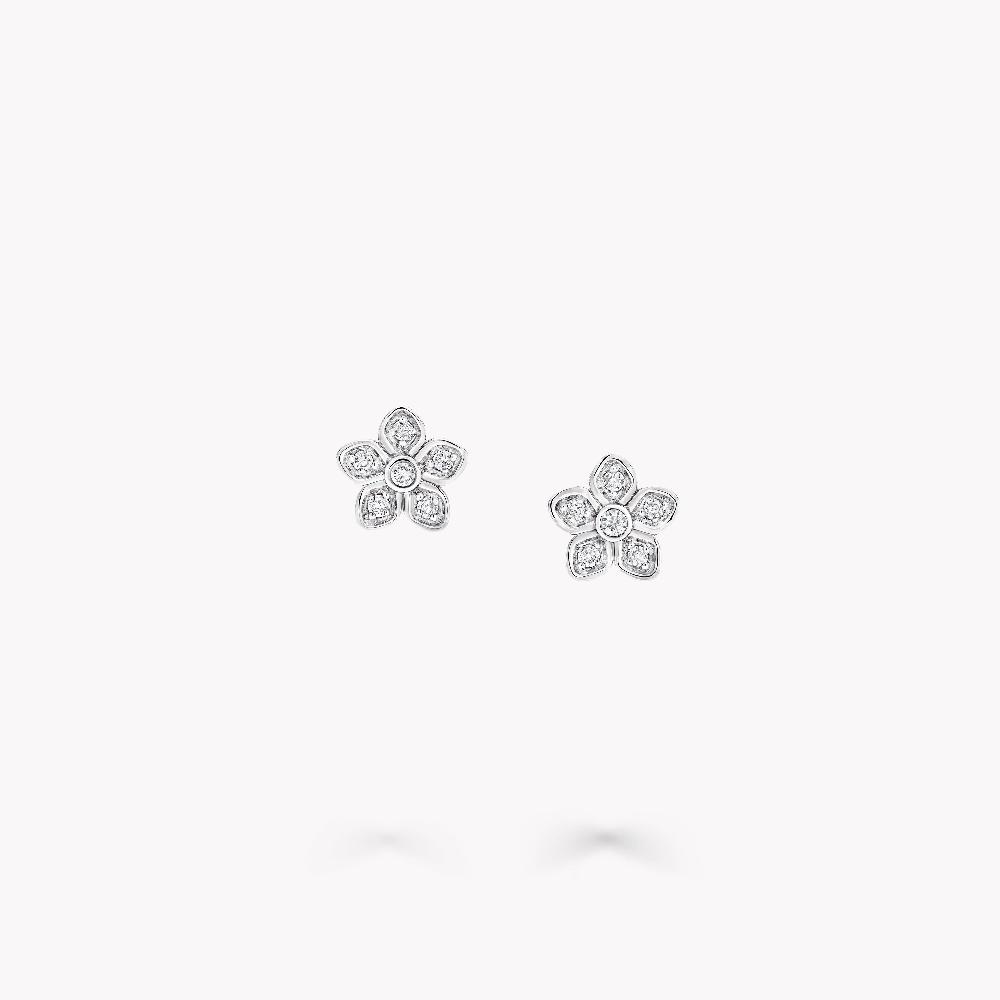 graff fragrances Wild Flower Petite Pavé Diamond Stud Earrings