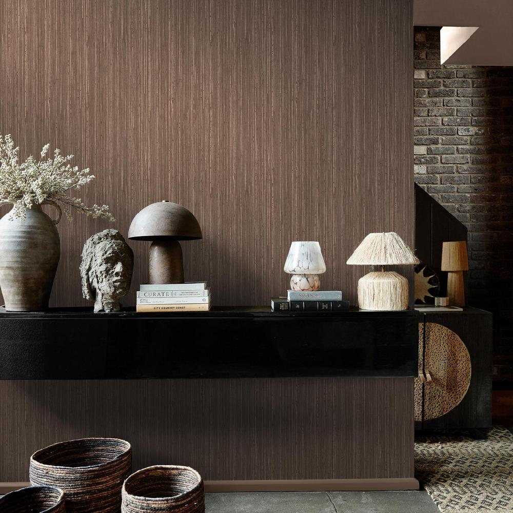 Graham & Brown Abigail Ahern Fibre Stripe Sable Wallpaper